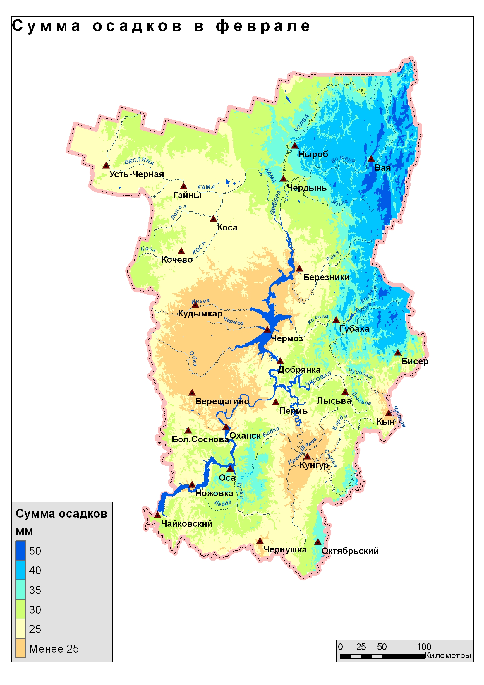 Карта осадков чайковский пермский край